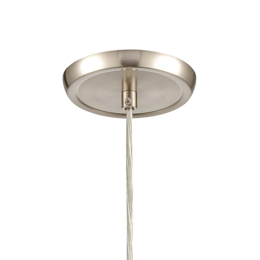 Evening Sky 5' 1 Light Mini Pendant in Tan Cloud Glass & Satin Nickel
