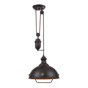 Farmhouse 14' 1 Light Pendant in Oiled Bronze