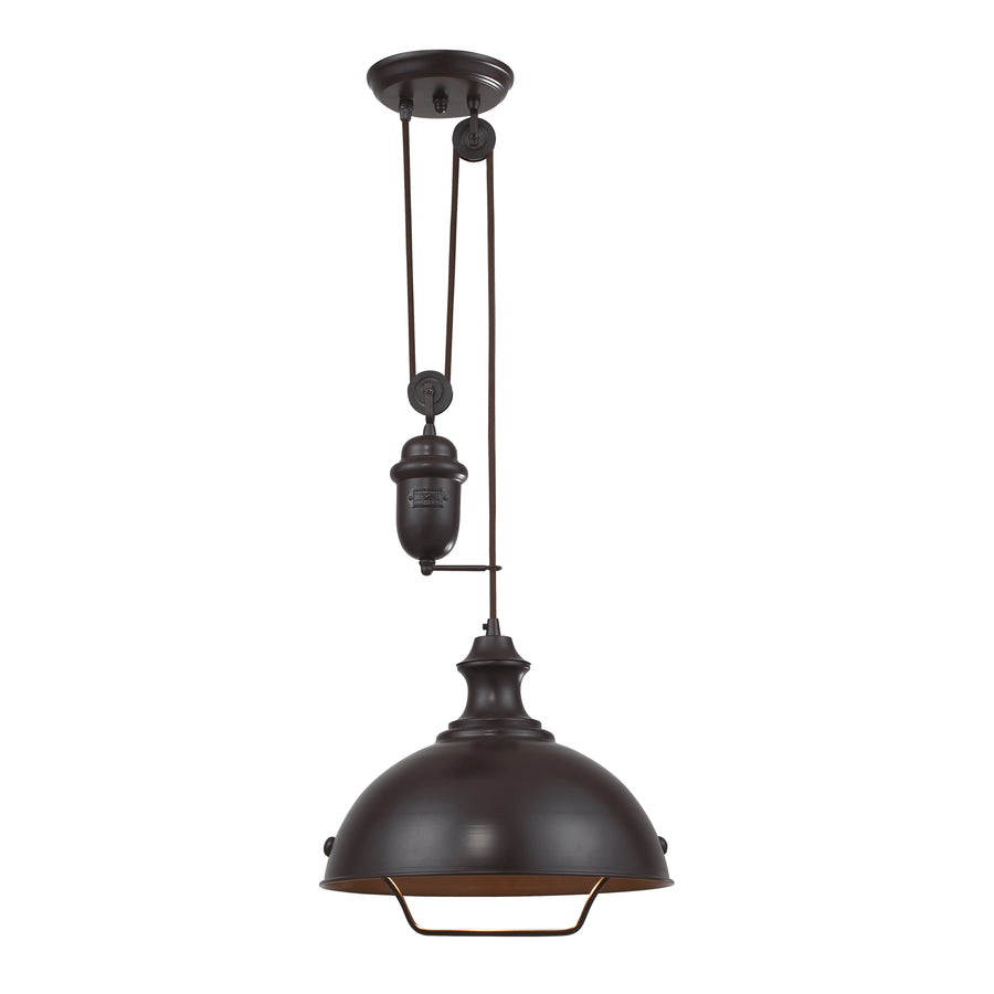 Farmhouse 14' 1 Light Pendant in Oiled Bronze