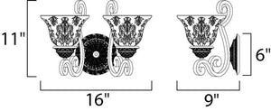Symphony 11' 2 Light Wall Sconce in Oil Rubbed Bronze