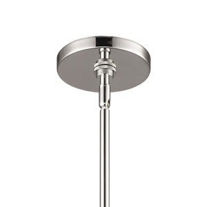 Gabby 7' 1 Light Mini Pendant in White Opal Glass & Polished Nickel