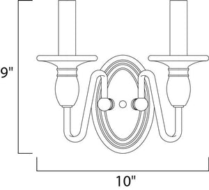 Towne 9' 2 Light Wall Sconce in Oil Rubbed Bronze