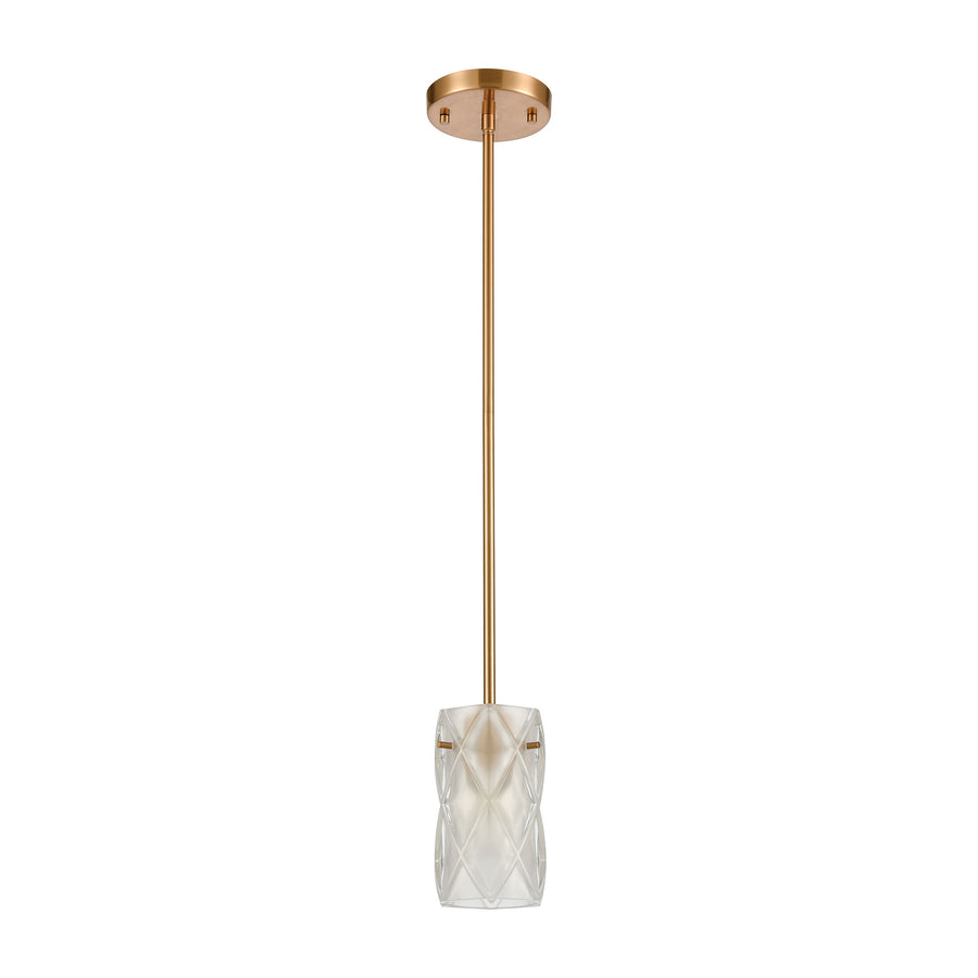 Jenning 4' 1 Light Mini Pendant in Satin Brass
