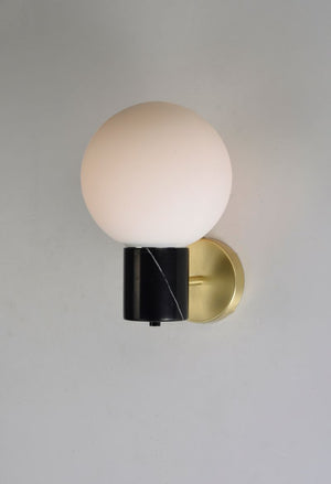 Vesper 11.5' Single Light Wall Sconce in Satin Brass and Black