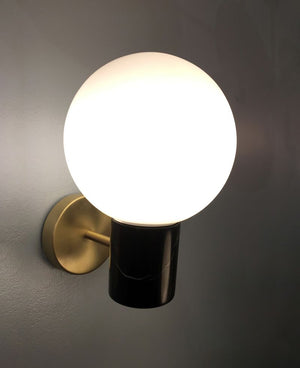 Vesper 11.5' Single Light Wall Sconce in Satin Brass and Black