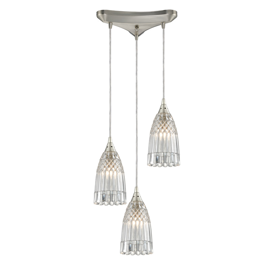 Kersey 10' 3 Light Mini Pendant in Satin Nickel (10458)