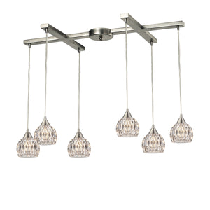 Kersey 33' 6 Light Mini Pendant in Satin Nickel (10342)