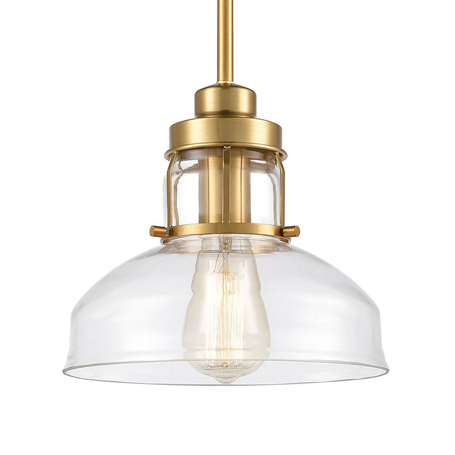 Manhattan Boutique 9' 1 Light Mini Pendant in Brushed Brass