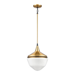 Mid-Century Schoolhouse 12' 1 Light Mini Pendant in Satin Brass