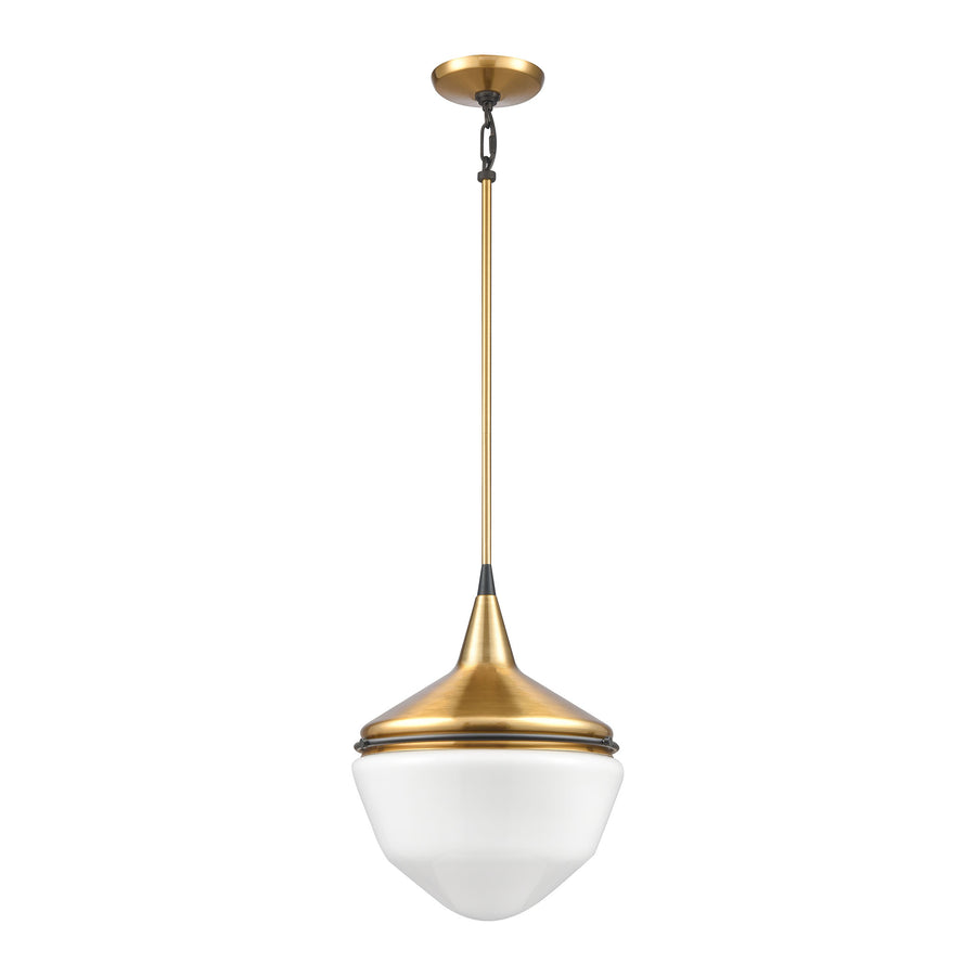 Mid-Century Schoolhouse 12' 1 Light Mini Pendant in Satin Brass