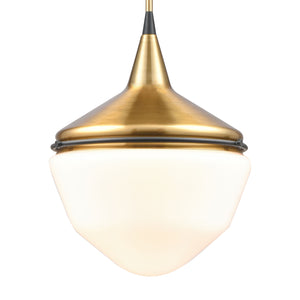 Mid-Century Schoolhouse 12' 1 Light Mini Pendant in Satin Brass