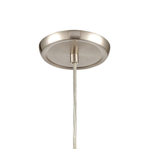 Planetario 5' 1 Light Mini Pendant in Blue Swirl Glass & Satin Nickel
