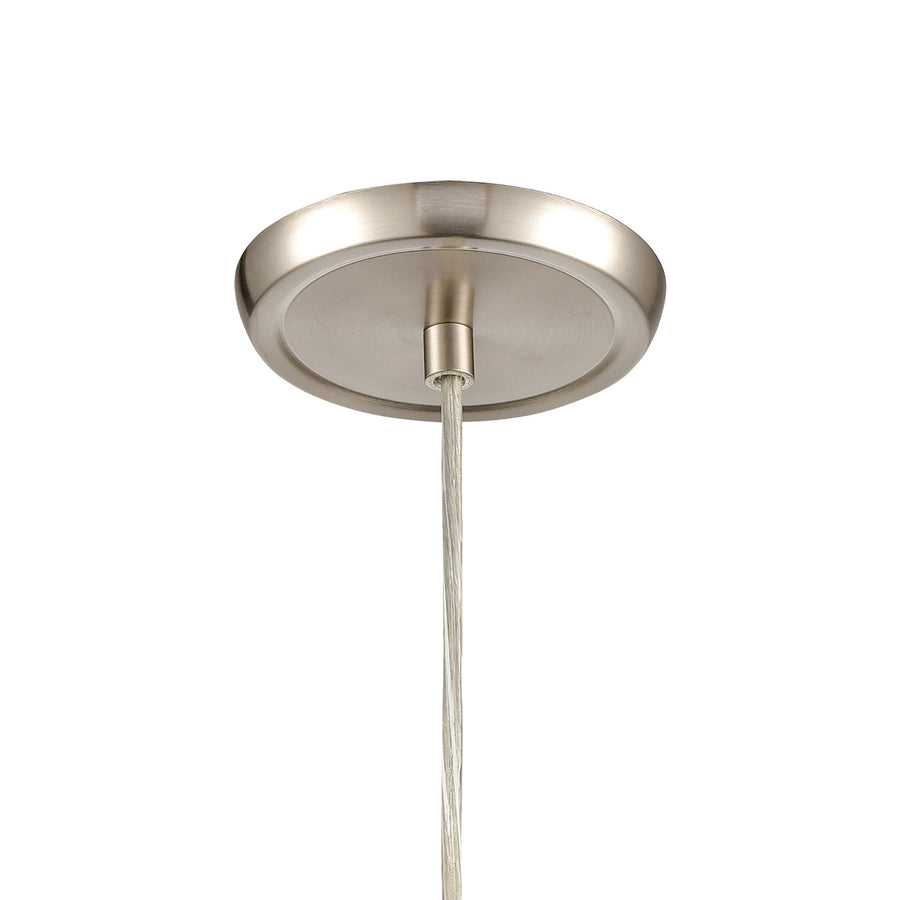 Planetario 5' 1 Light Mini Pendant in Blue Swirl Glass & Satin Nickel