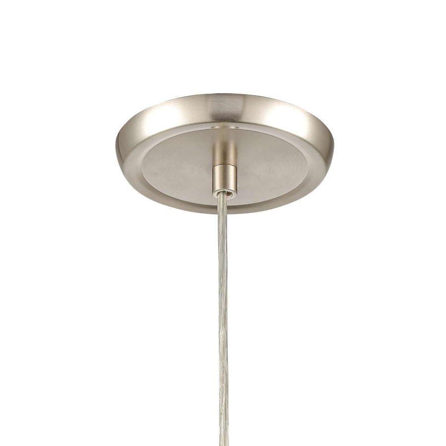 Planetario 5' 1 Light Mini Pendant in Light Brown Swirl Glass & Satin Nickel