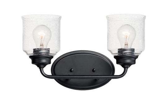 Acadia 14.75" 2 Light Bath Vanity Light in Black