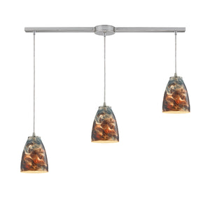 Abstractions 36' 3 Light Mini Pendant in Satin Nickel
