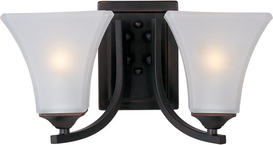 Aurora 13.5" 2 Light Vanity Wall Sconce in Oil Rubbed Bronze