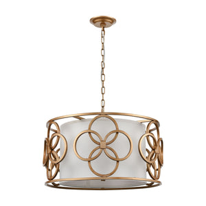 Botanic Avenue 22' 4 Light Pendant in Antique Gold