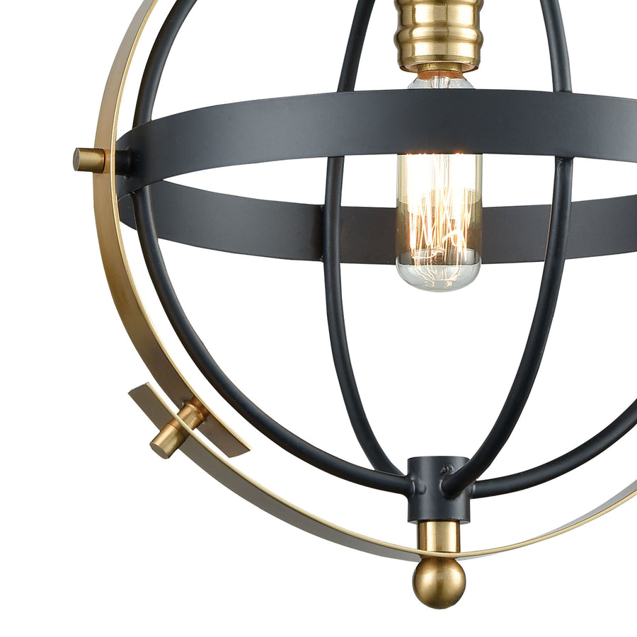 Caldwell 10' 1 Light Mini Pendant in Matte Black