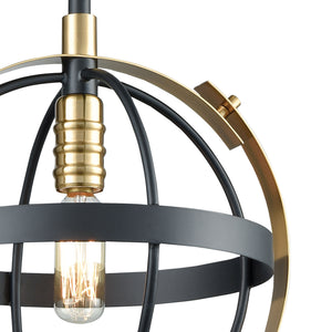 Caldwell 10' 1 Light Mini Pendant in Matte Black