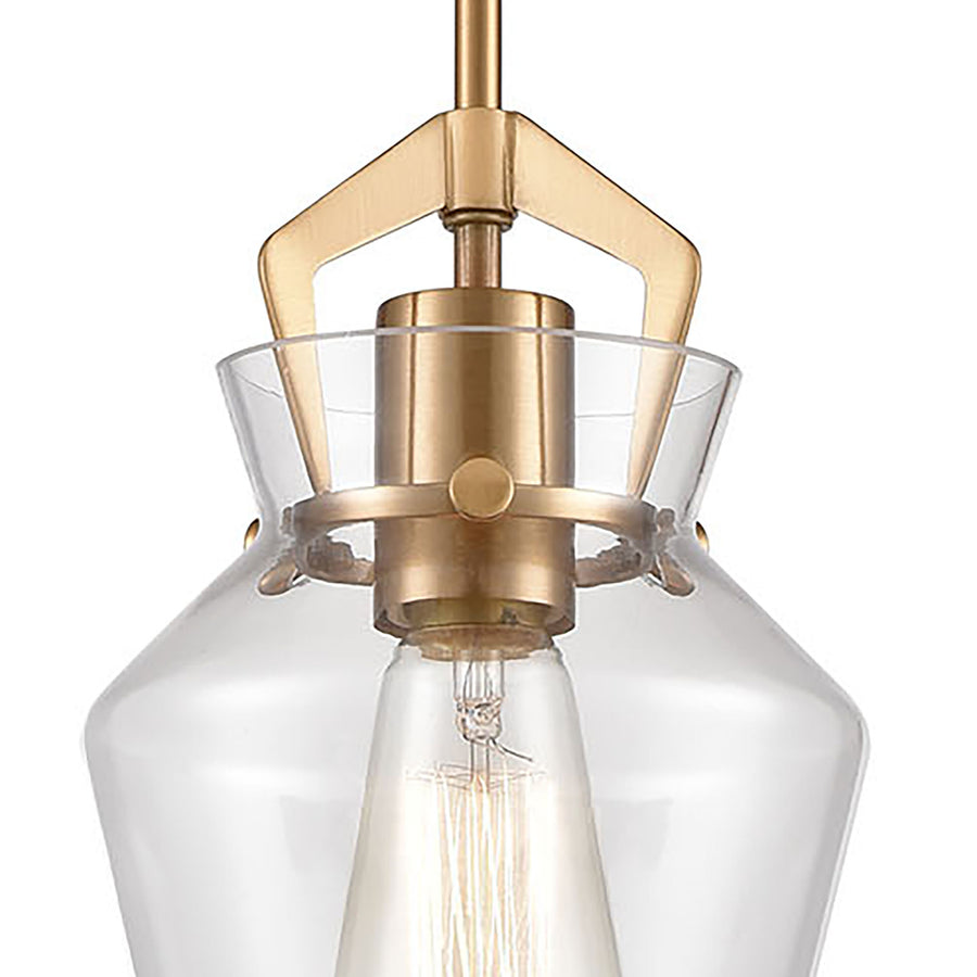 Caliper 6' 1 Light Mini Pendant in Satin Brass
