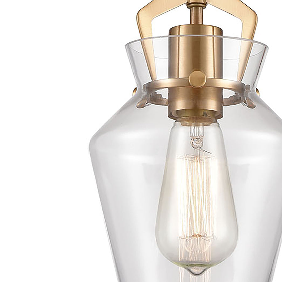 Caliper 6' 1 Light Mini Pendant in Satin Brass