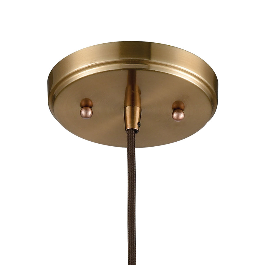 Dragnet 10' 1 Light Mini Pendant in Satin Brass