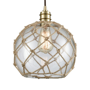 Dragnet 10' 1 Light Mini Pendant in Satin Brass