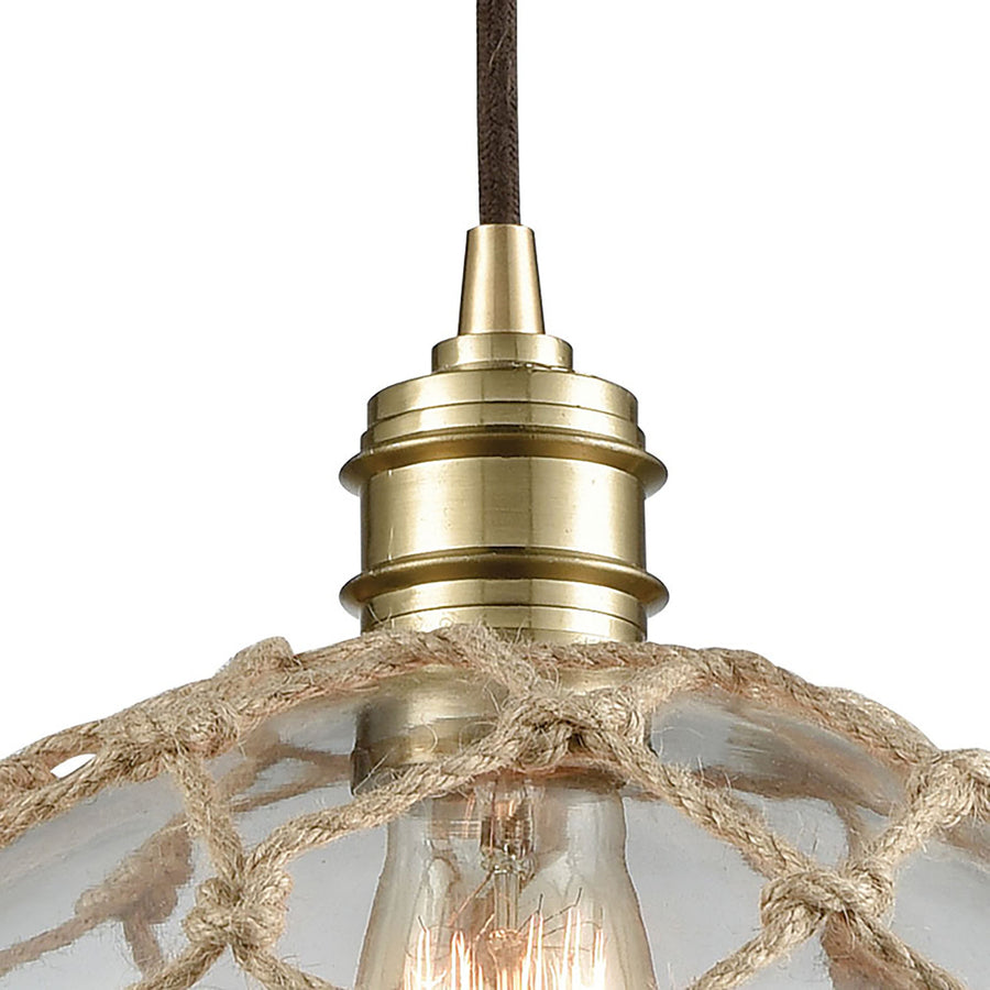 Dragnet 10' 1 Light Mini Pendant in Satin Brass