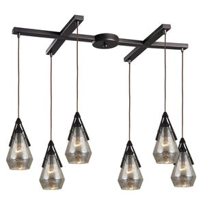Duncan 33' 6 Light Mini Pendant in Oil Rubbed Bronze
