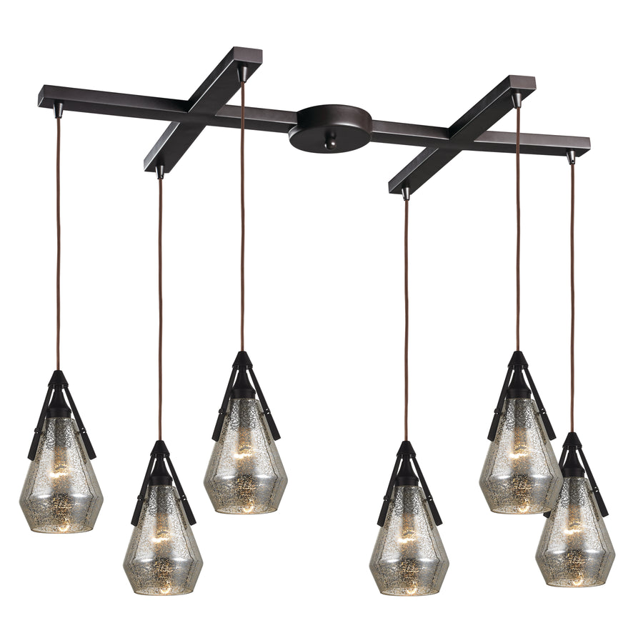 Duncan 33' 6 Light Mini Pendant in Oil Rubbed Bronze
