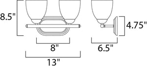 Axis 13' 2 Light Vanity Lighting in Satin Nickel