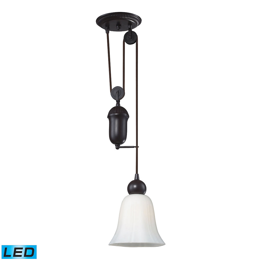 Farmhouse 7' 1 Light LED Mini Pendant in Oiled Bronze