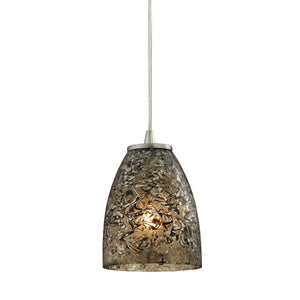 Fissure 5' 1 Light Mini Pendant in Satin Nickel