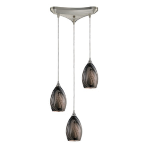 Formations 10' 3 Light Mini Pendant in Satin Nickel