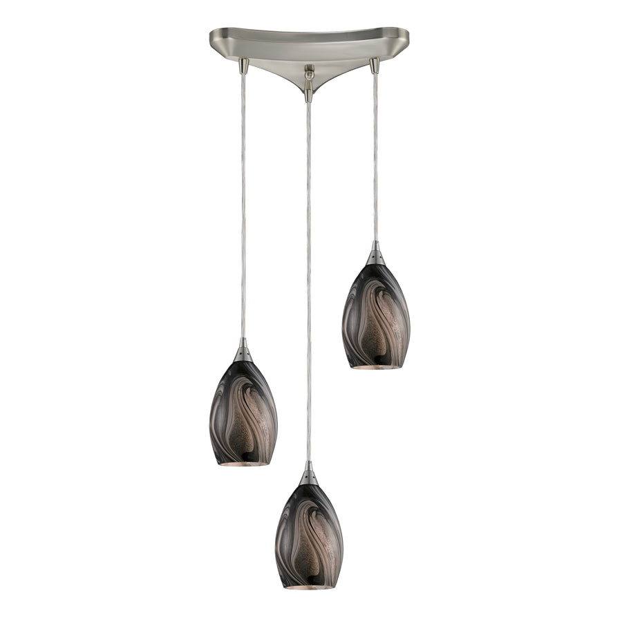 Formations 10' 3 Light Mini Pendant in Satin Nickel