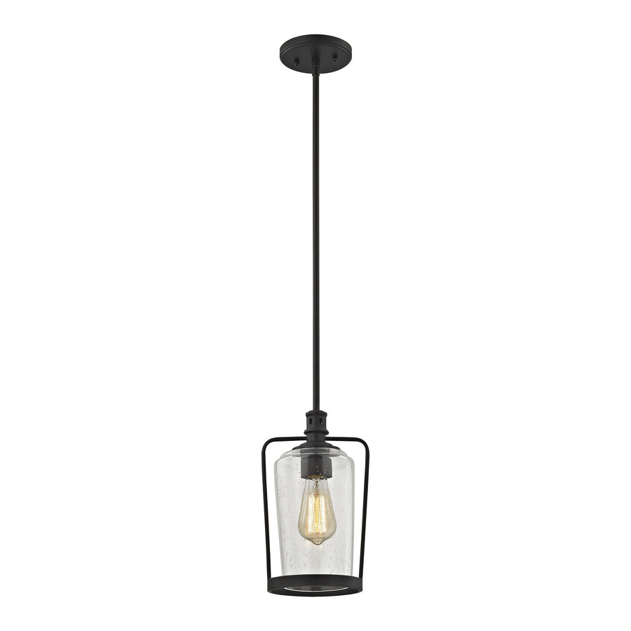Hamel 7' 1 Light Mini Pendant in Oil Rubbed Bronze with Adapter Kit