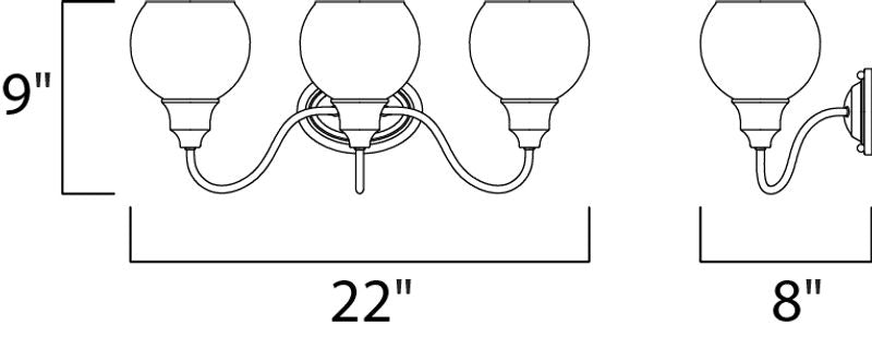 Ballord 22' 3 Light Vanity Lighting in Satin Nickel