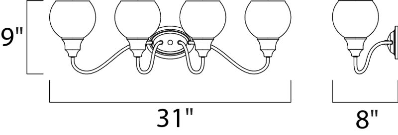 Ballord 31' 4 Light Vanity Lighting in Satin Nickel