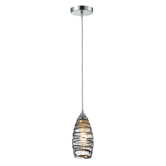 Twister 5" 1 Light Mini Pendant in Polished Chrome