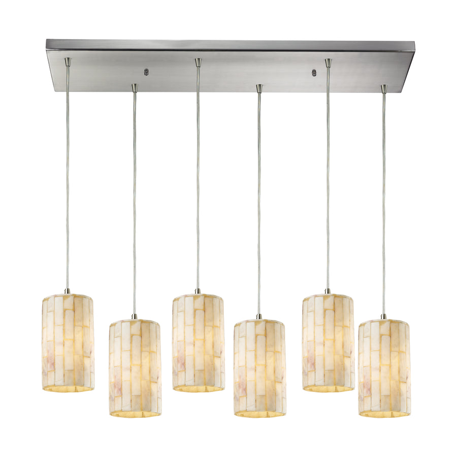 Coletta 30' 6 Light Mini Pendant in Satin Nickel
