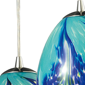 Colorwave 10' 3 Light Mini Pendant in Satin Nickel