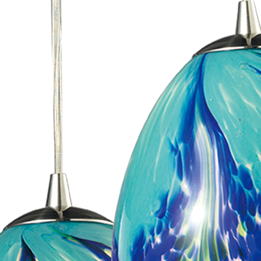 Colorwave 10' 3 Light Mini Pendant in Satin Nickel