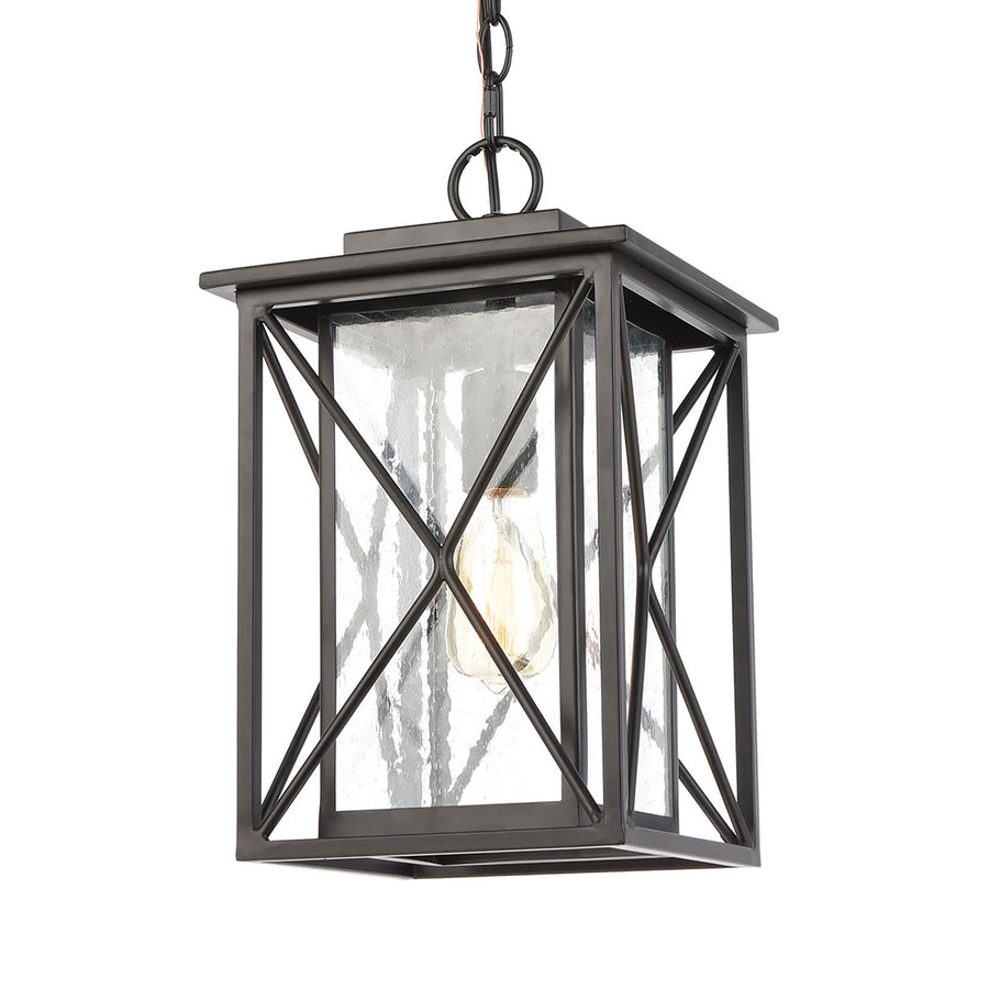 Carriage Light 1 Light Pendant in Matte Black