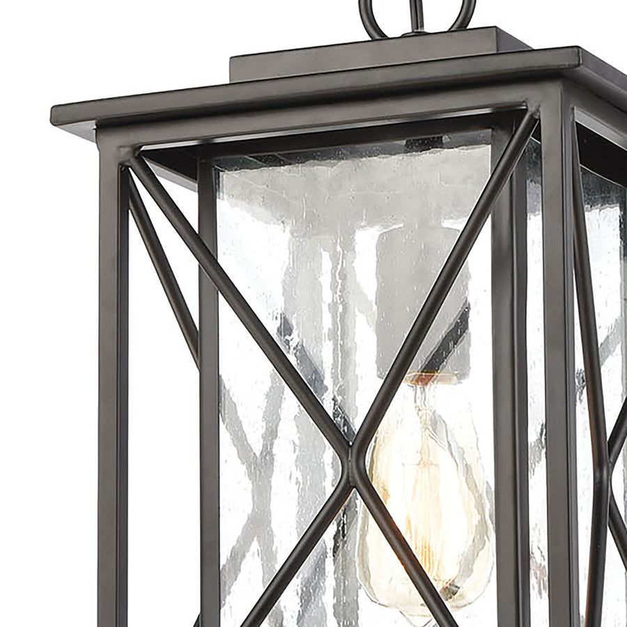 Carriage Light 1 Light Pendant in Matte Black