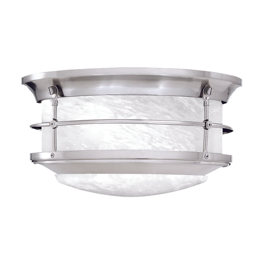 Outdoor Essentials 2 Light Flush Mount in Brushed Nickel