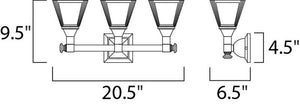 Brentwood 20.5' 3 Light Vanity Lighting in Oil Rubbed Bronze