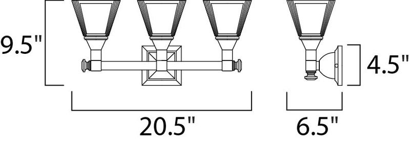 Brentwood 20.5' 3 Light Vanity Lighting in Satin Nickel