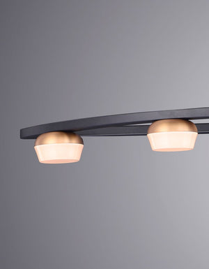 Button 23.75' 5 Light Vanity Lighting in Black and Gold