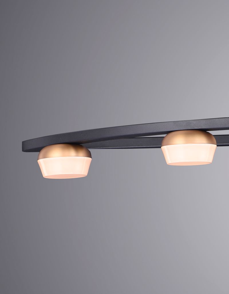 Button 23.75' 5 Light Vanity Lighting in Black and Gold